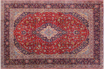handmade Traditional Antique Red Blue Hand Knotted RECTANGLE 100% Wool Pile area rug 10x13
